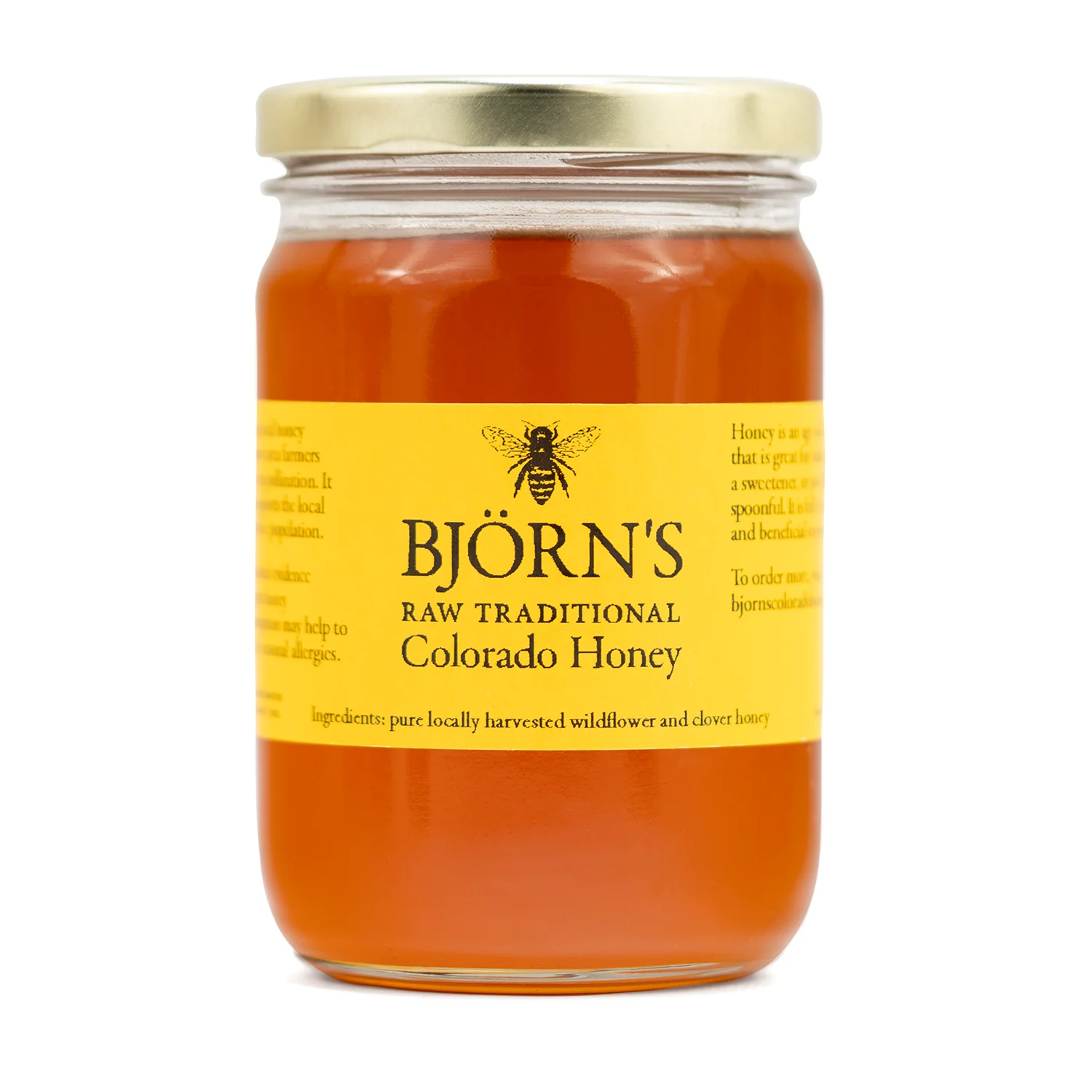 Bjorn's Colorado Raw Traditional Honey - 16 oz jar