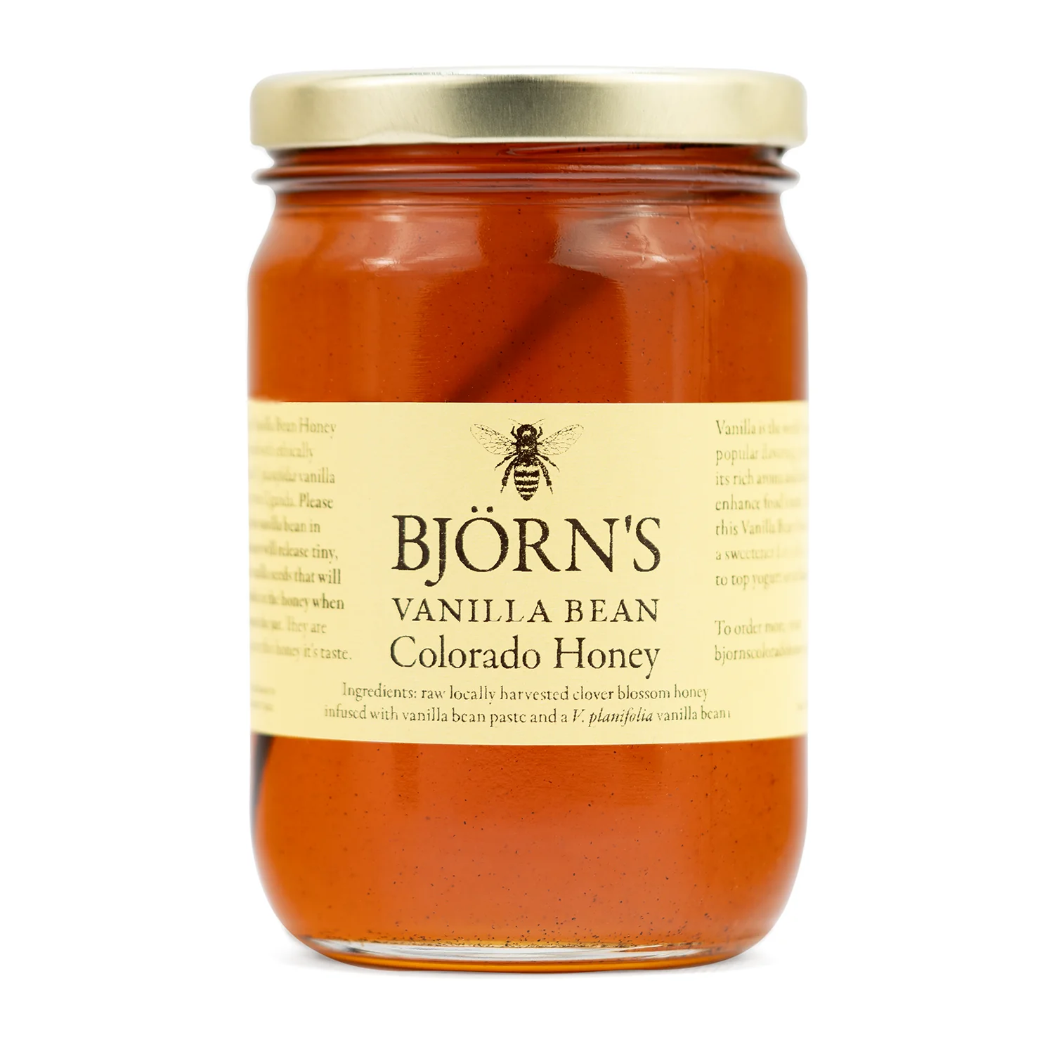 Bjorn's Colorado Vanilla Bean Honey - 16 oz jar