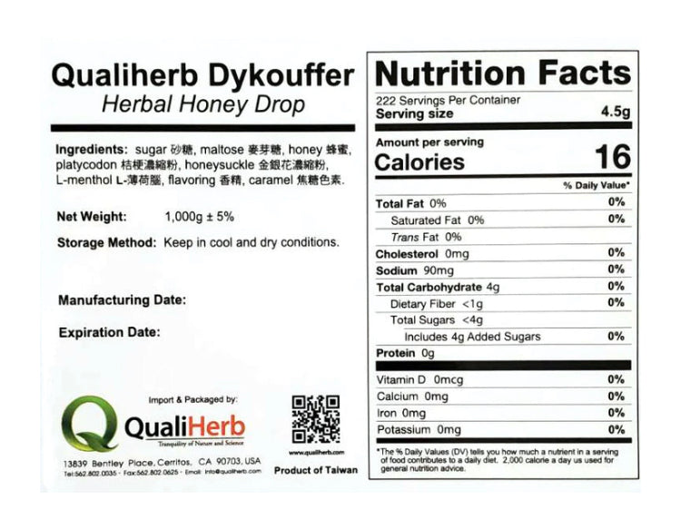 Herbal Honey Drop Throat Lozenges (Dykouffer Herbal Honey Drop)
